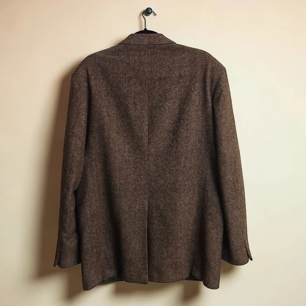 Vtg USA Cross and Winsor 100%Wool Elegant Brown Men's Blazer Jacket